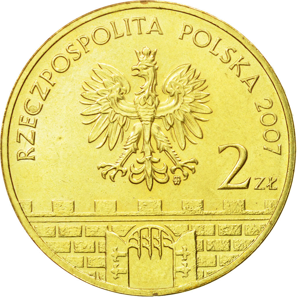 Coin, Poland, 2 Zlote, 2007, Warsaw, MS(64), Brass, KM:618