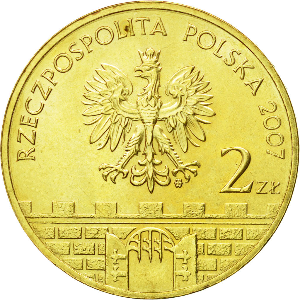 Coin, Poland, 2 Zlote, 2007, Warsaw, MS(64), Brass, KM:619