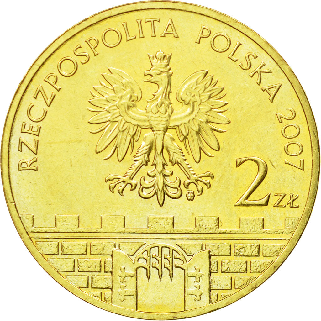 Coin, Poland, 2 Zlote, 2007, Warsaw, MS(64), Brass, KM:621