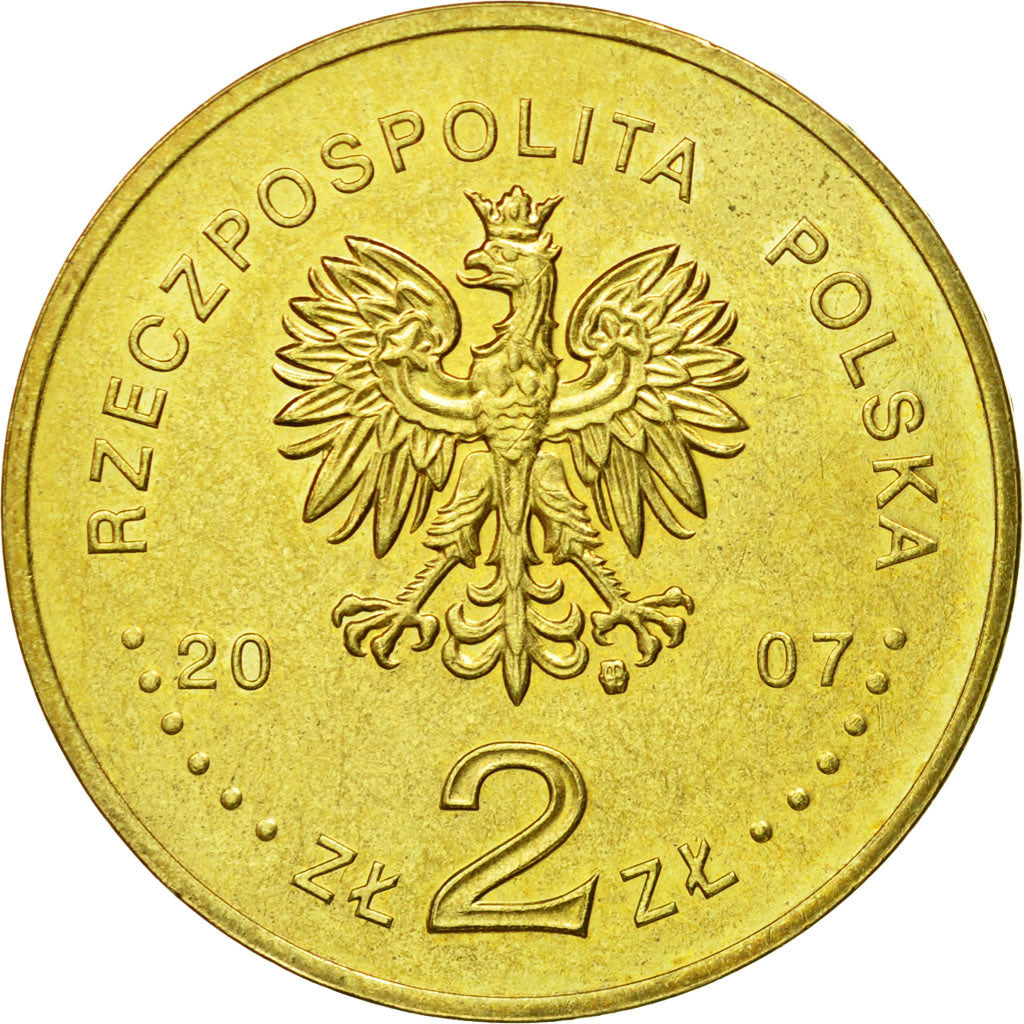 Coin, Poland, 2 Zlote, 2007, Warsaw, MS(64), Brass, KM:622