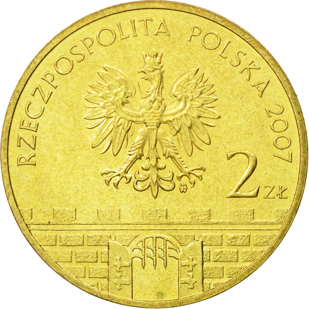 Coin, Poland, 2 Zlote, 2007, Warsaw, MS(64), Brass, KM:624