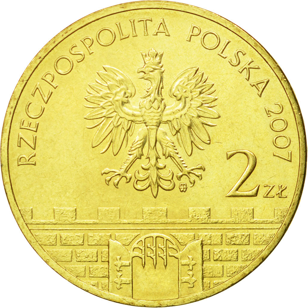 Coin, Poland, 2 Zlote, 2007, Warsaw, MS(64), Brass, KM:625