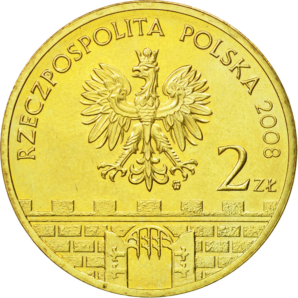 Coin, Poland, 2 Zlote, 2008, Warsaw, MS(64), Brass, KM:628