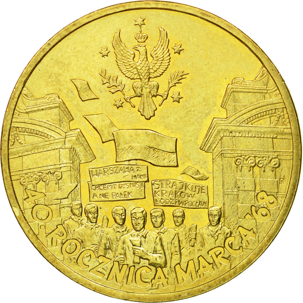 Coin, Poland, 2 Zlote, 2008, Warsaw, MS(64), Brass, KM:629