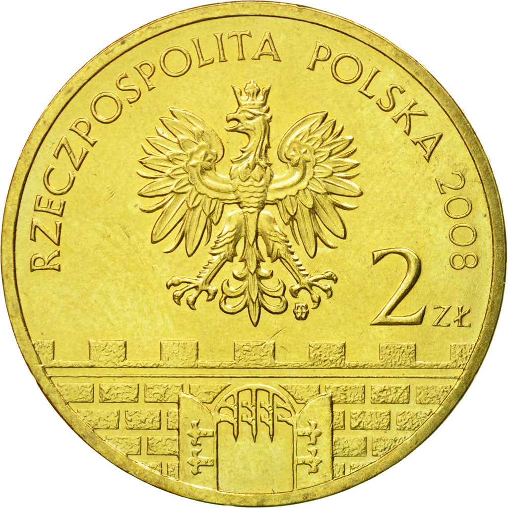 Coin, Poland, 2 Zlote, 2008, Warsaw, MS(63), Brass, KM:663