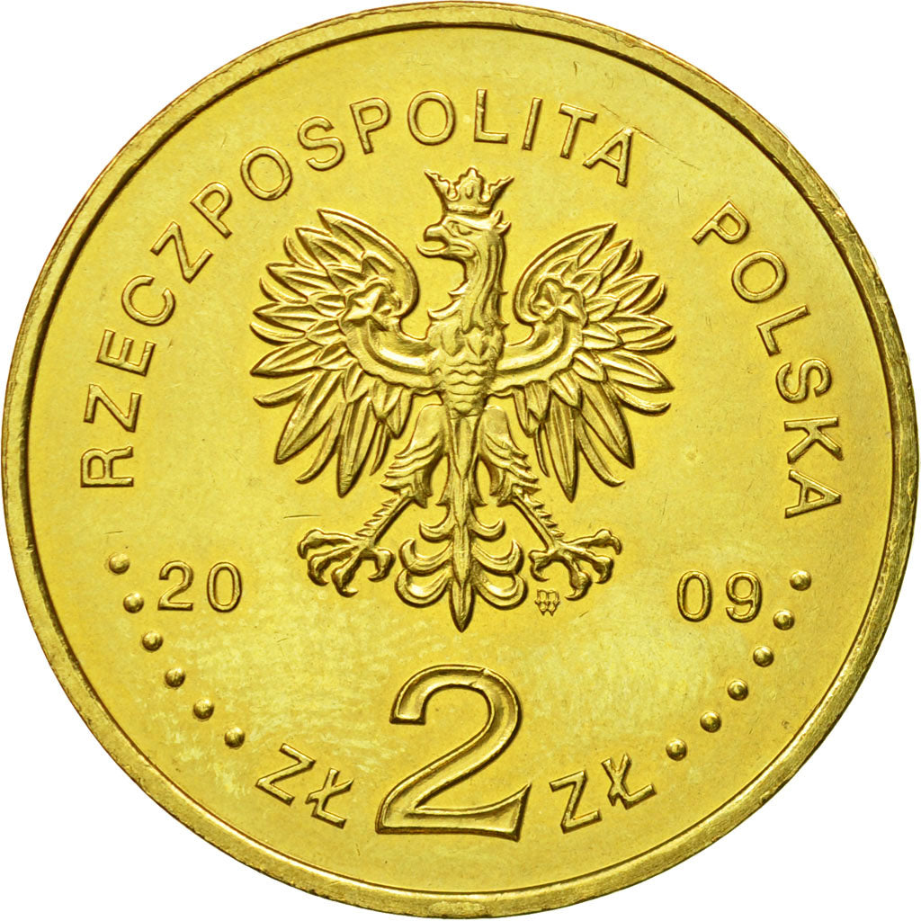 Coin, Poland, 2 Zlote, 2009, Warsaw, MS(63), Brass, KM:670