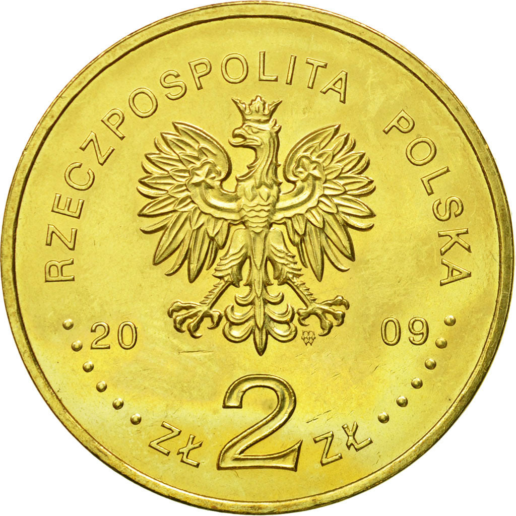 Coin, Poland, 2 Zlote, 2009, Warsaw, MS(64), Brass, KM:673