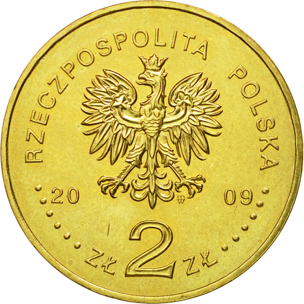 Coin, Poland, 2 Zlote, 2009, Warsaw, MS(64), Brass, KM:675