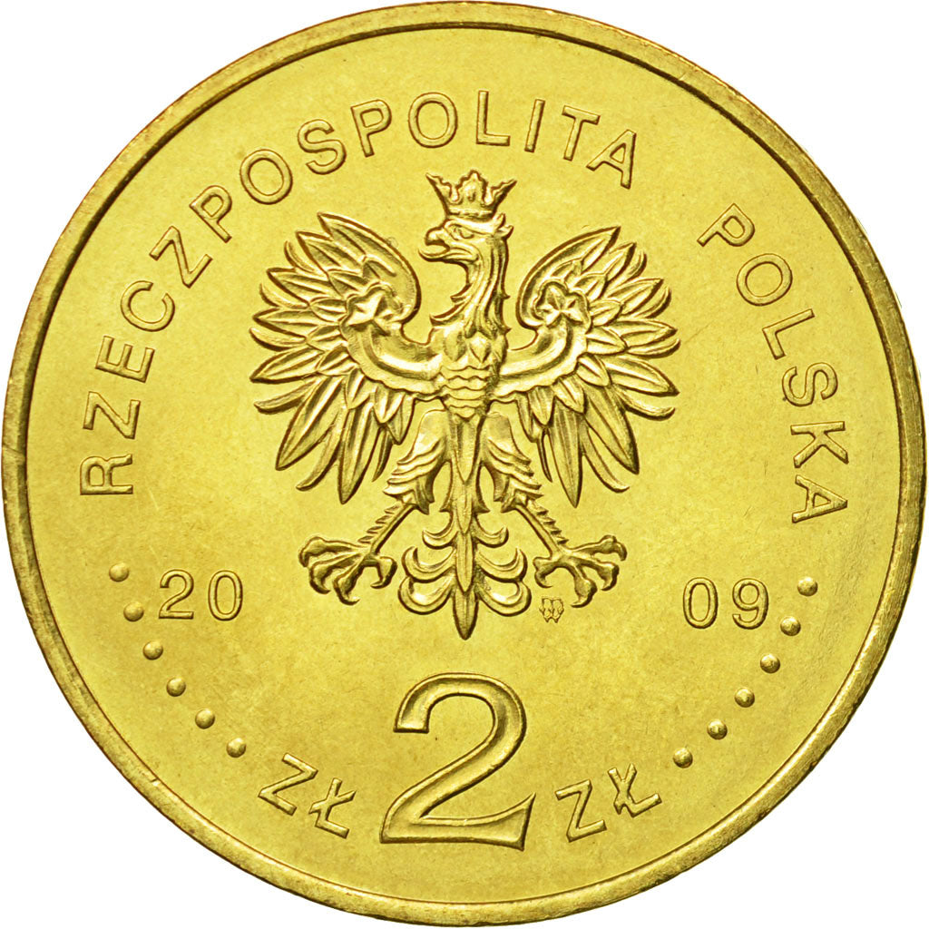 Coin, Poland, 2 Zlote, 2009, Warsaw, MS(64), Brass, KM:680