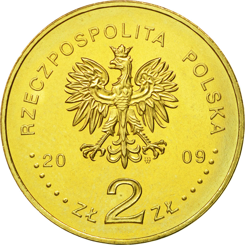 Coin, Poland, 2 Zlote, 2009, Warsaw, MS(63), Brass, KM:684