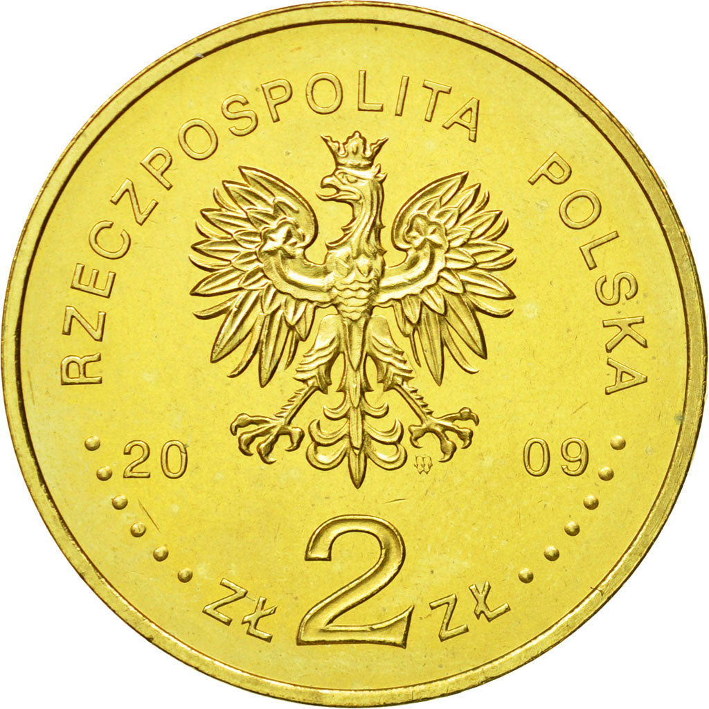 Coin, Poland, 2 Zlote, 2009, Warsaw, MS(64), Brass, KM:687