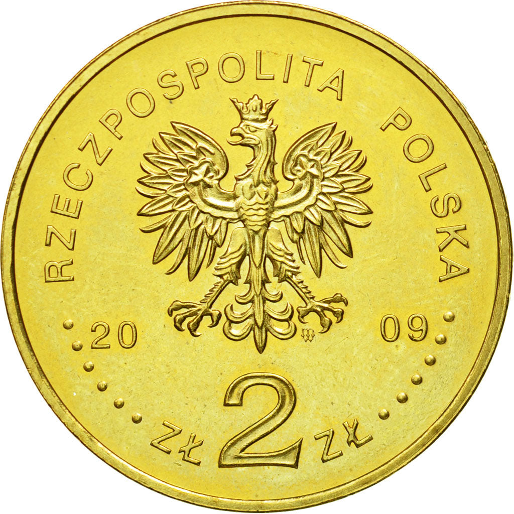 Coin, Poland, 2 Zlote, 2009, Warsaw, MS(64), Brass, KM:690