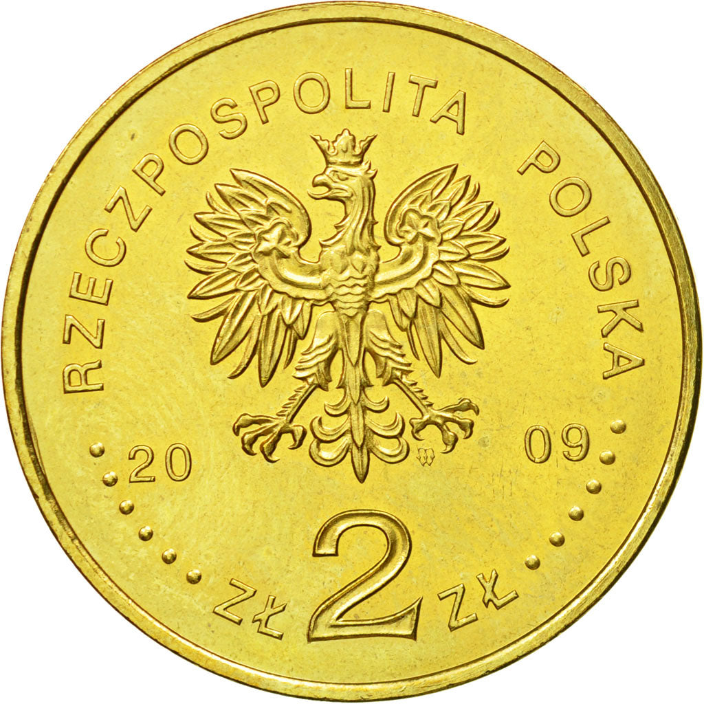 Coin, Poland, 2 Zlote, 2009, Warsaw, MS(63), Brass, KM:694