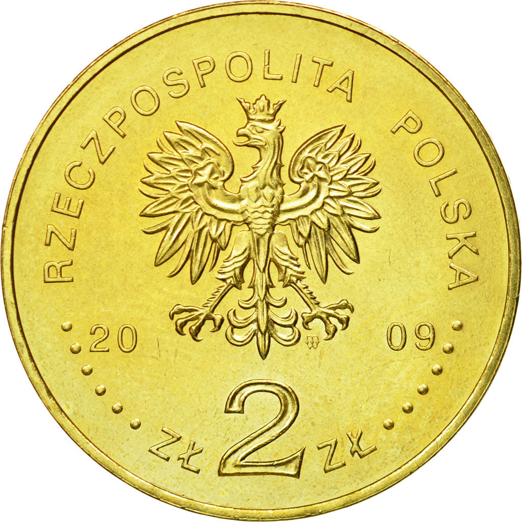 Coin, Poland, 2 Zlote, 2009, Warsaw, MS(63), Brass, KM:697