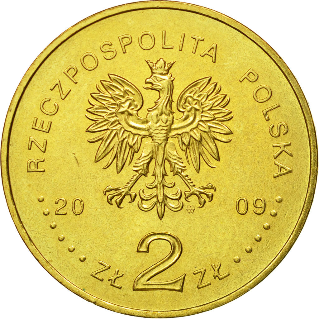 Coin, Poland, 2 Zlote, 2009, Warsaw, MS(64), Brass, KM:703