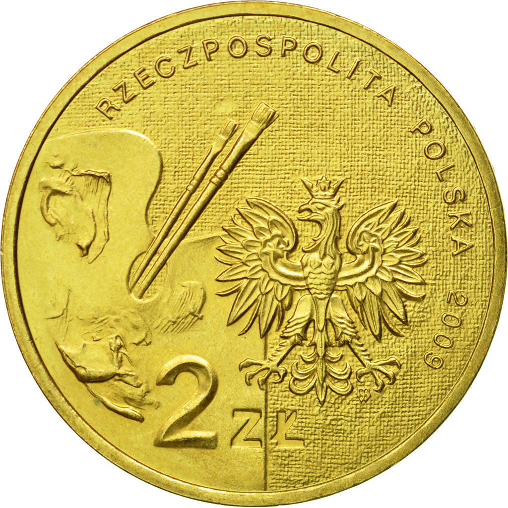 Coin, Poland, 2 Zlote, 2009, Warsaw, MS(63), Brass, KM:705