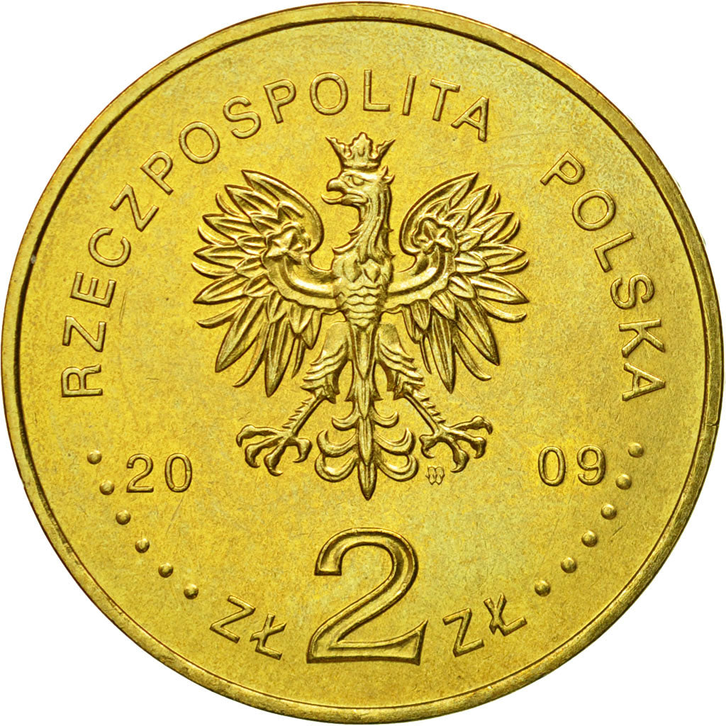 Coin, Poland, 2 Zlote, 2009, Warsaw, MS(63), Brass, KM:709