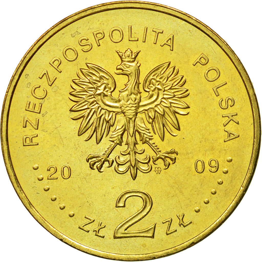 Coin, Poland, 2 Zlote, 2009, Warsaw, MS(63), Brass, KM:710