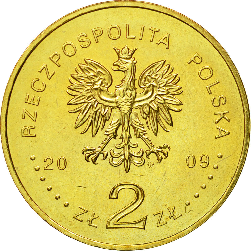 Coin, Poland, 2 Zlote, 2009, Warsaw, MS(63), Brass, KM:707