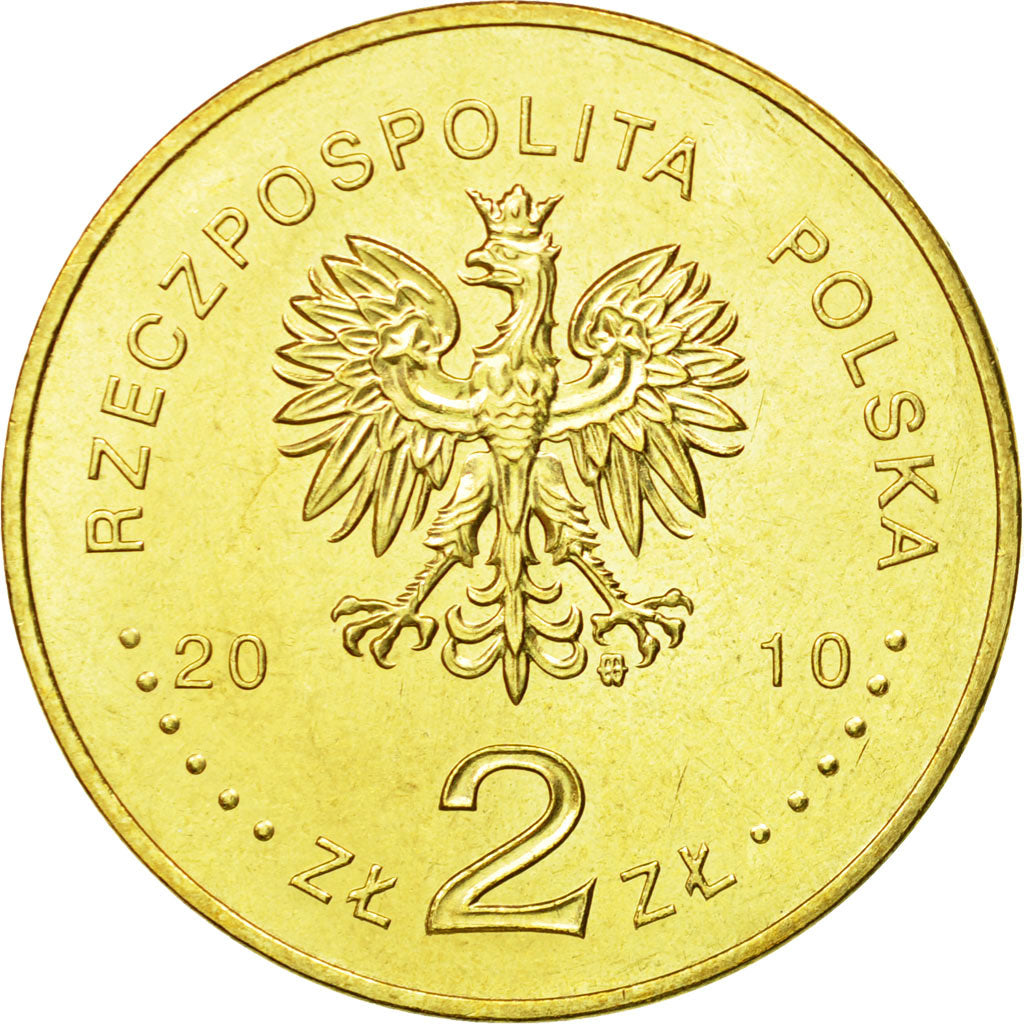 Coin, Poland, 2 Zlote, 2010, Warsaw, MS(63), Brass, KM:744