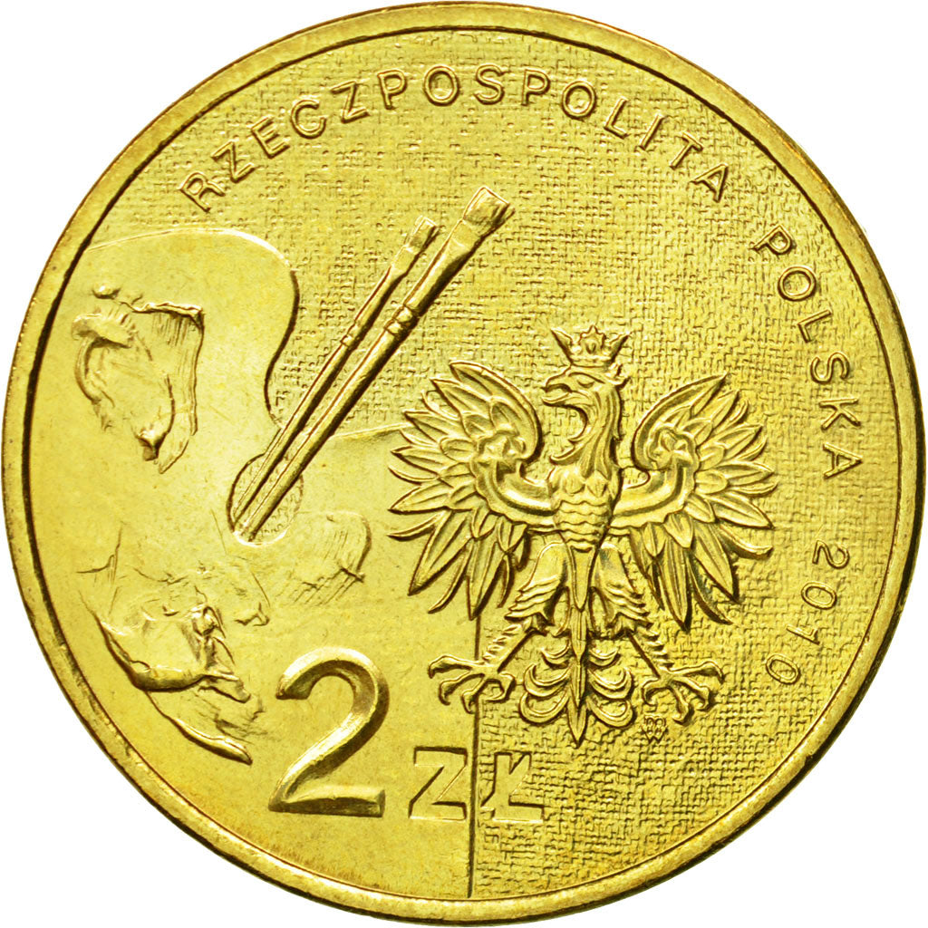 Coin, Poland, 2 Zlote, 2010, Warsaw, MS(63), Brass, KM:746