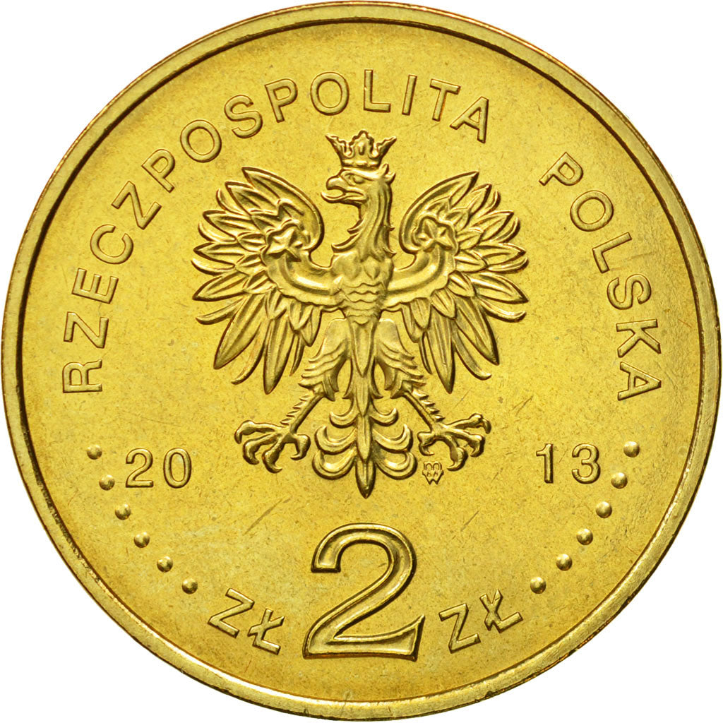 Coin, Poland, 2 Zlotych, 2013, Warsaw, MS(63), Brass, KM:848