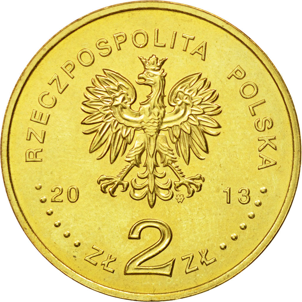 Coin, Poland, 2 Zlotych, 2013, Warsaw, MS(63), Brass, KM:852