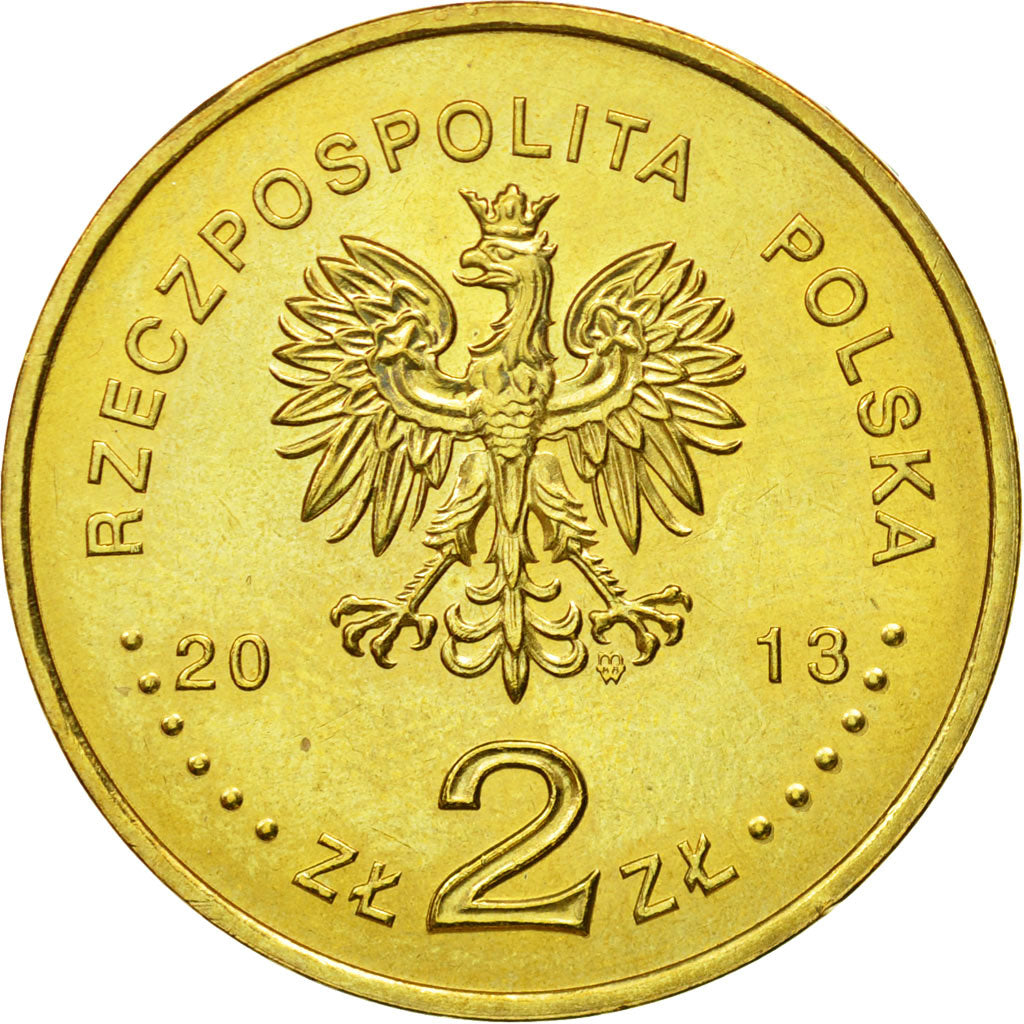 Coin, Poland, 2 Zlotych, 2013, Warsaw, MS(63), Brass, KM:854