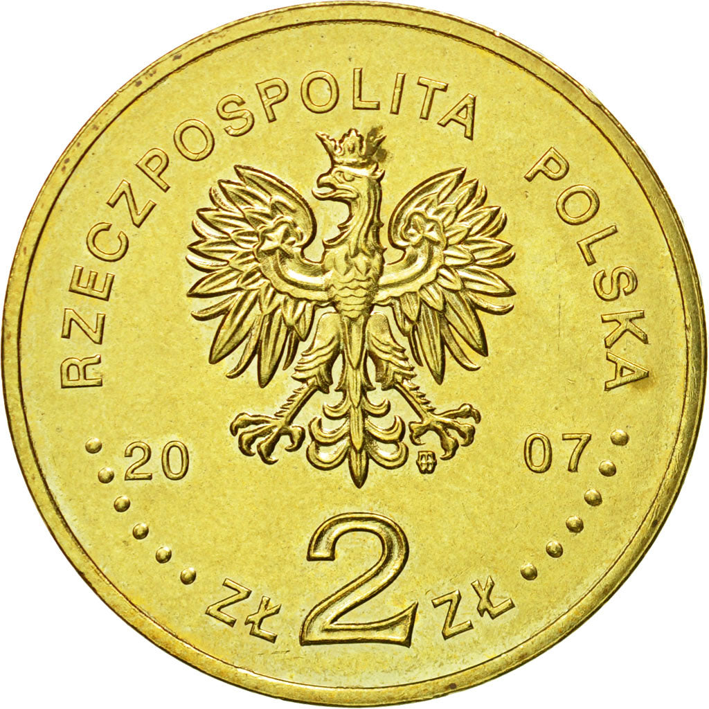 Coin, Poland, 2 Zlote, 2007, Warsaw, MS(63), Brass, KM:591