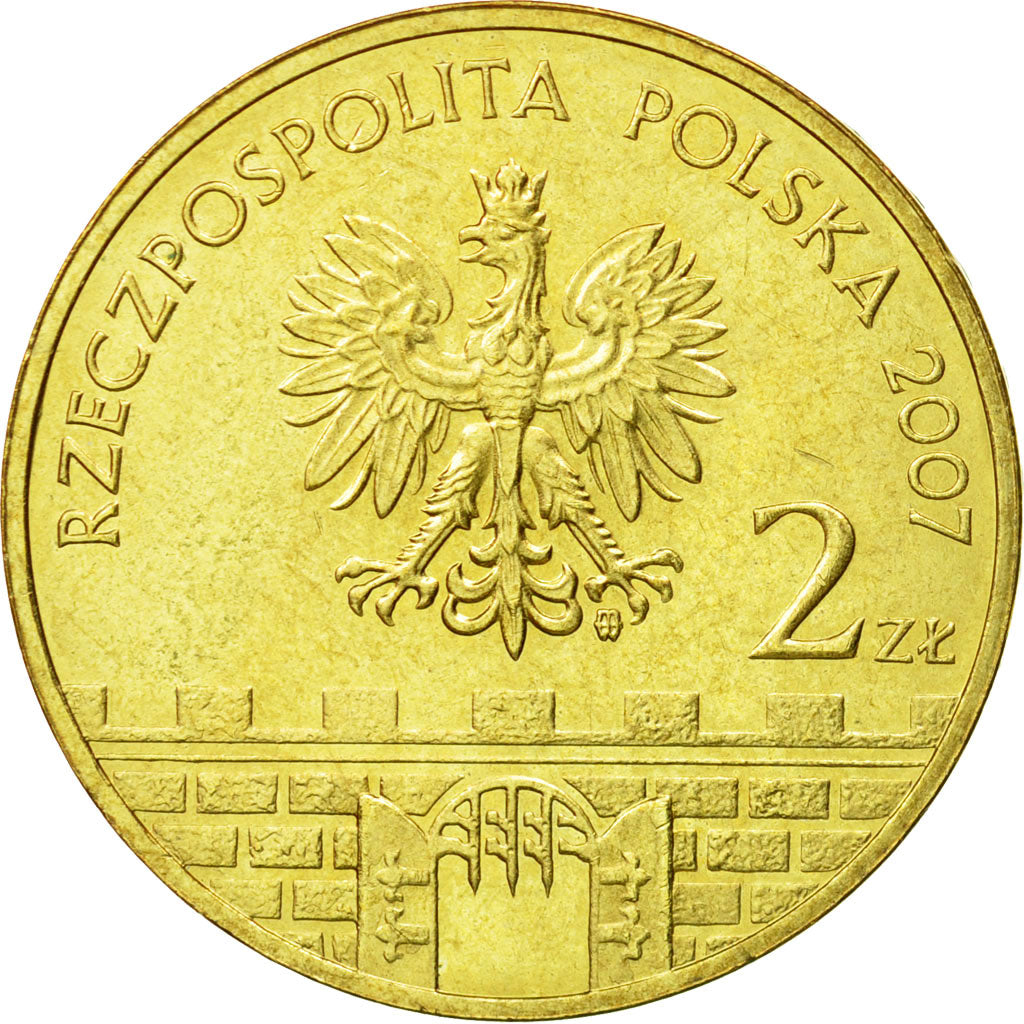 Coin, Poland, 2 Zlote, 2007, Warsaw, MS(63), Brass, KM:624