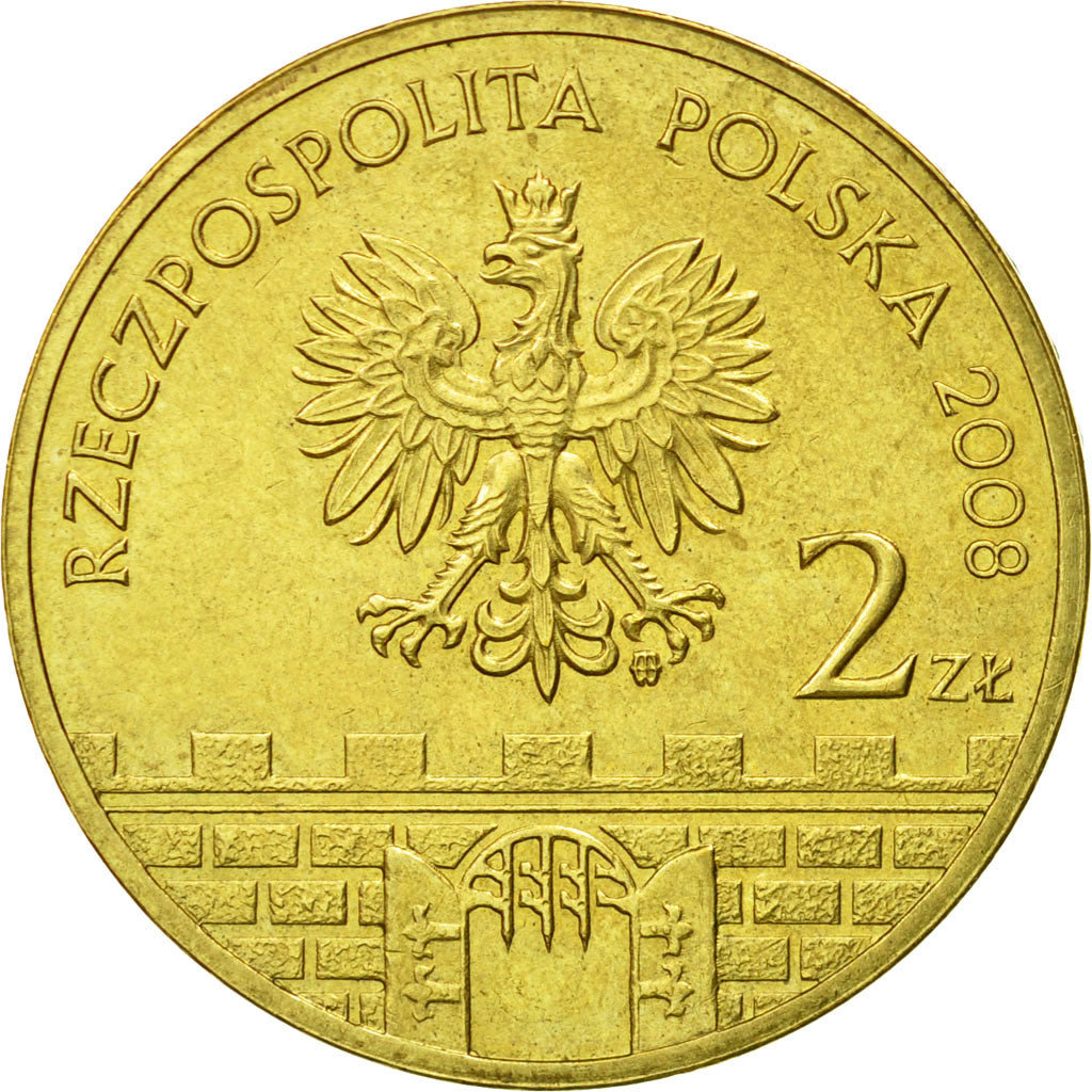 Coin, Poland, 2 Zlote, 2008, Warsaw, MS(63), Brass, KM:628