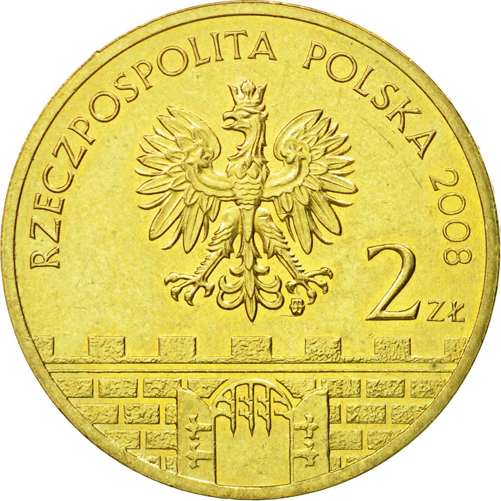 Coin, Poland, 2 Zlote, 2008, Warsaw, MS(63), Brass, KM:631