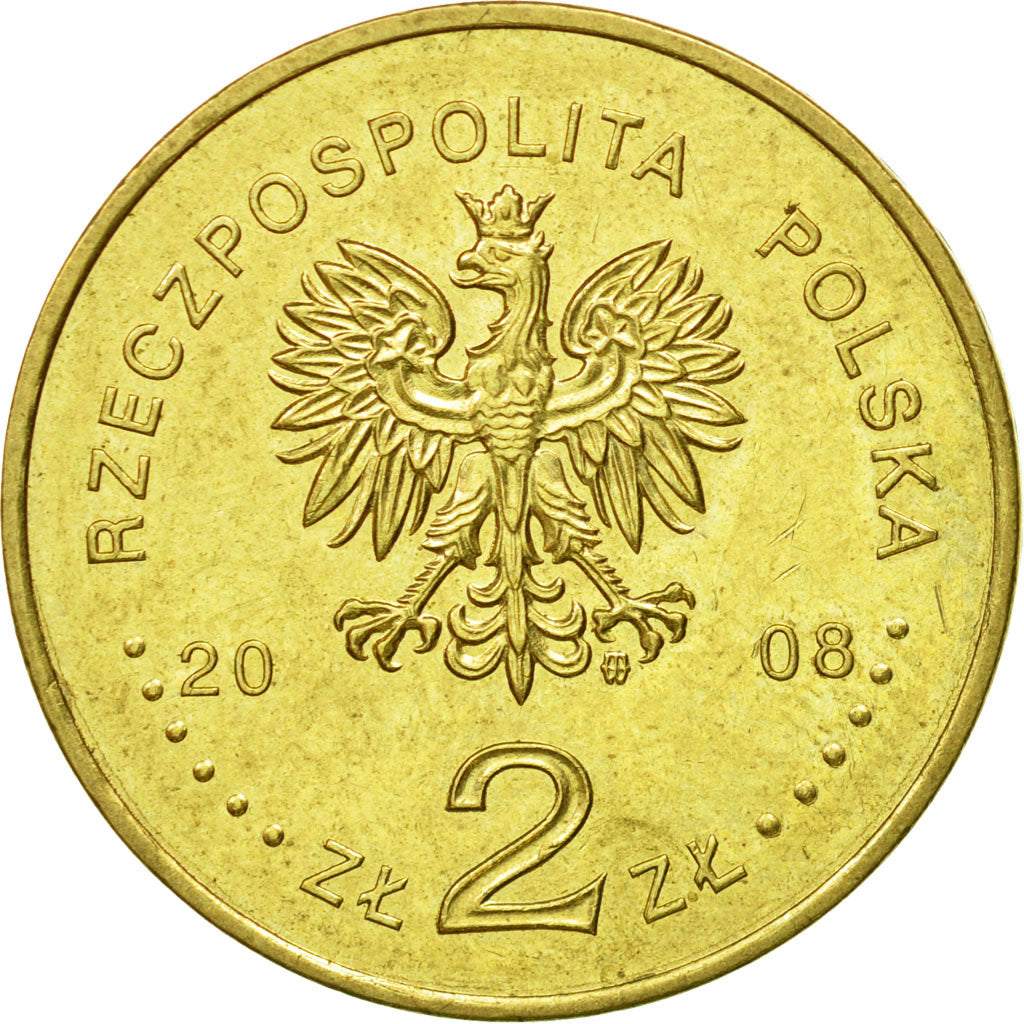 Moneta, Polonia, 2 Zlote, 2008, Warsaw, SPL-, Ottone, KM:638