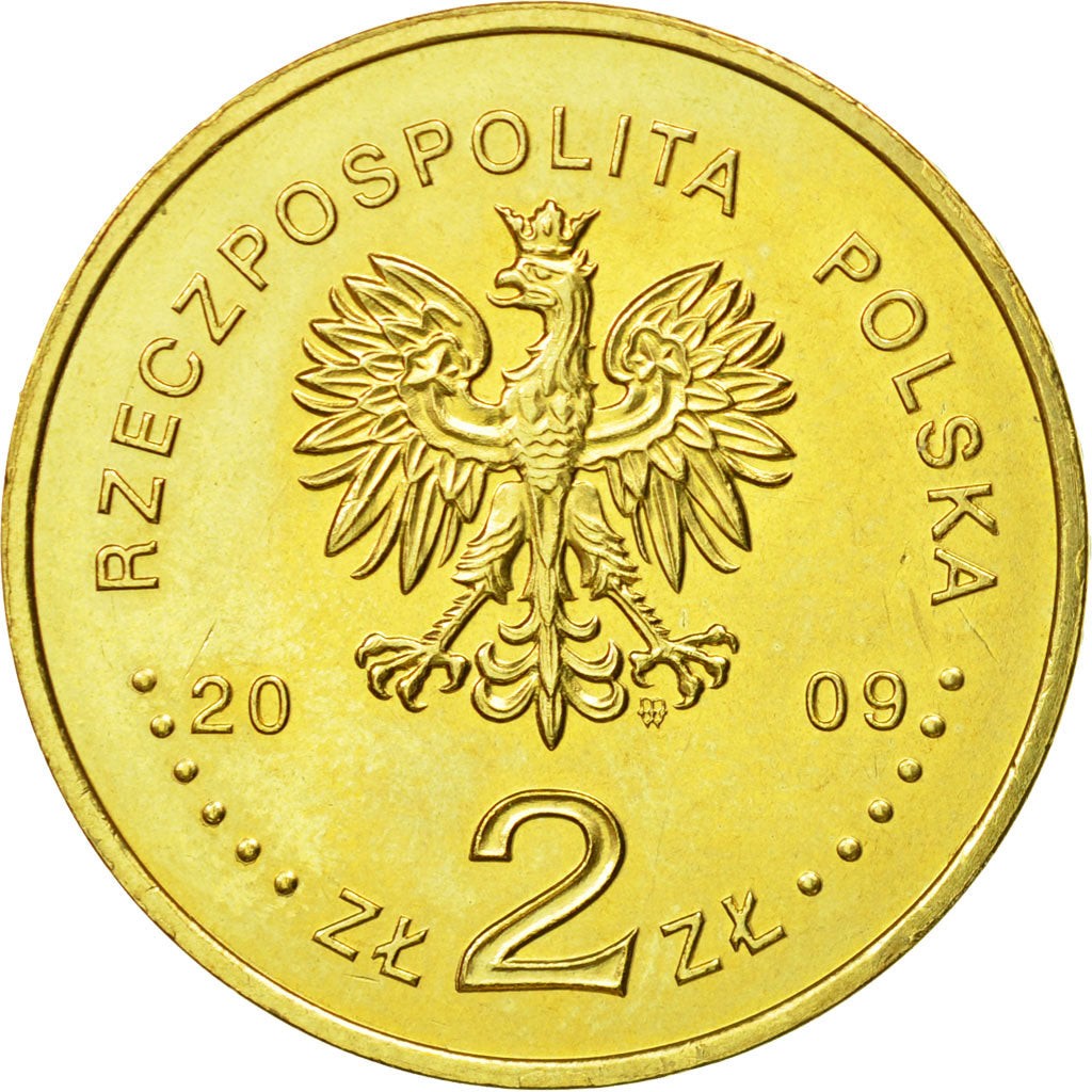 Coin, Poland, 2 Zlote, 2009, Warsaw, MS(63), Brass, KM:670