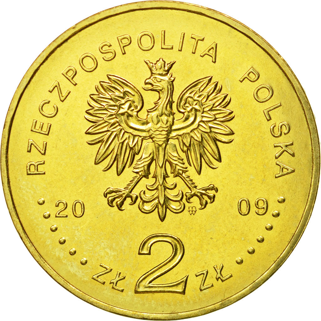 Coin, Poland, 2 Zlote, 2009, Warsaw, MS(63), Brass, KM:675