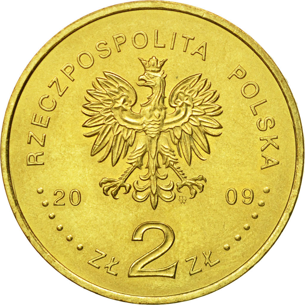 Coin, Poland, 2 Zlote, 2009, Warsaw, MS(63), Brass, KM:680