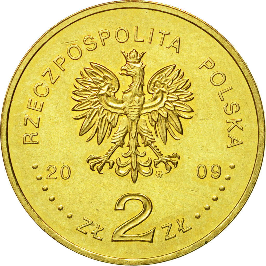 Coin, Poland, 2 Zlote, 2009, Warsaw, MS(63), Brass, KM:687