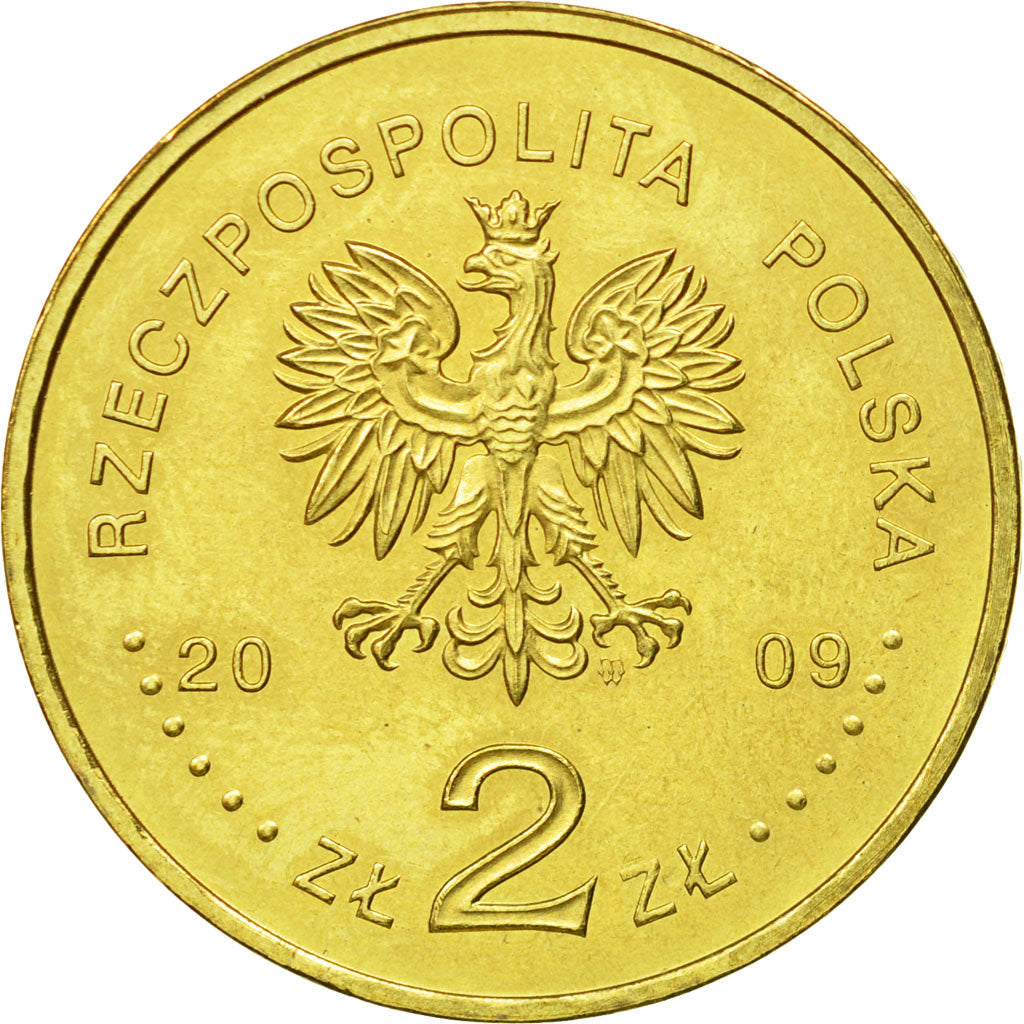 Coin, Poland, 2 Zlote, 2009, Warsaw, MS(63), Brass, KM:692