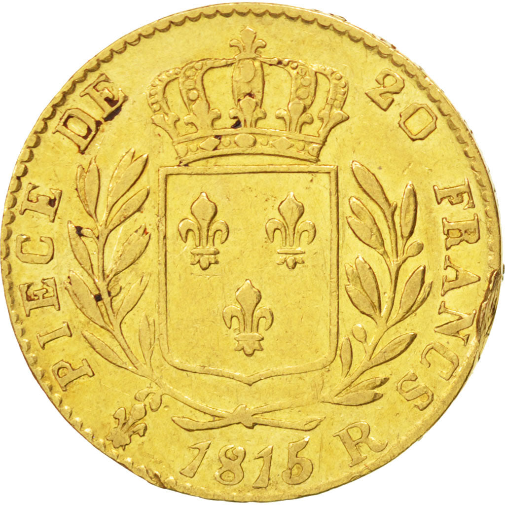 FRANCE, 20 Francs, 1815, London, KM #1, EF(40-45), Gold, Gadoury #1027, 6.37