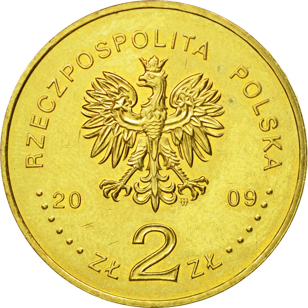 Coin, Poland, 2 Zlote, 2009, Warsaw, MS(63), Brass, KM:700