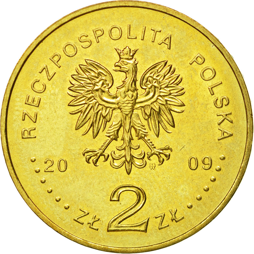 Coin, Poland, 2 Zlote, 2009, Warsaw, MS(63), Brass, KM:703