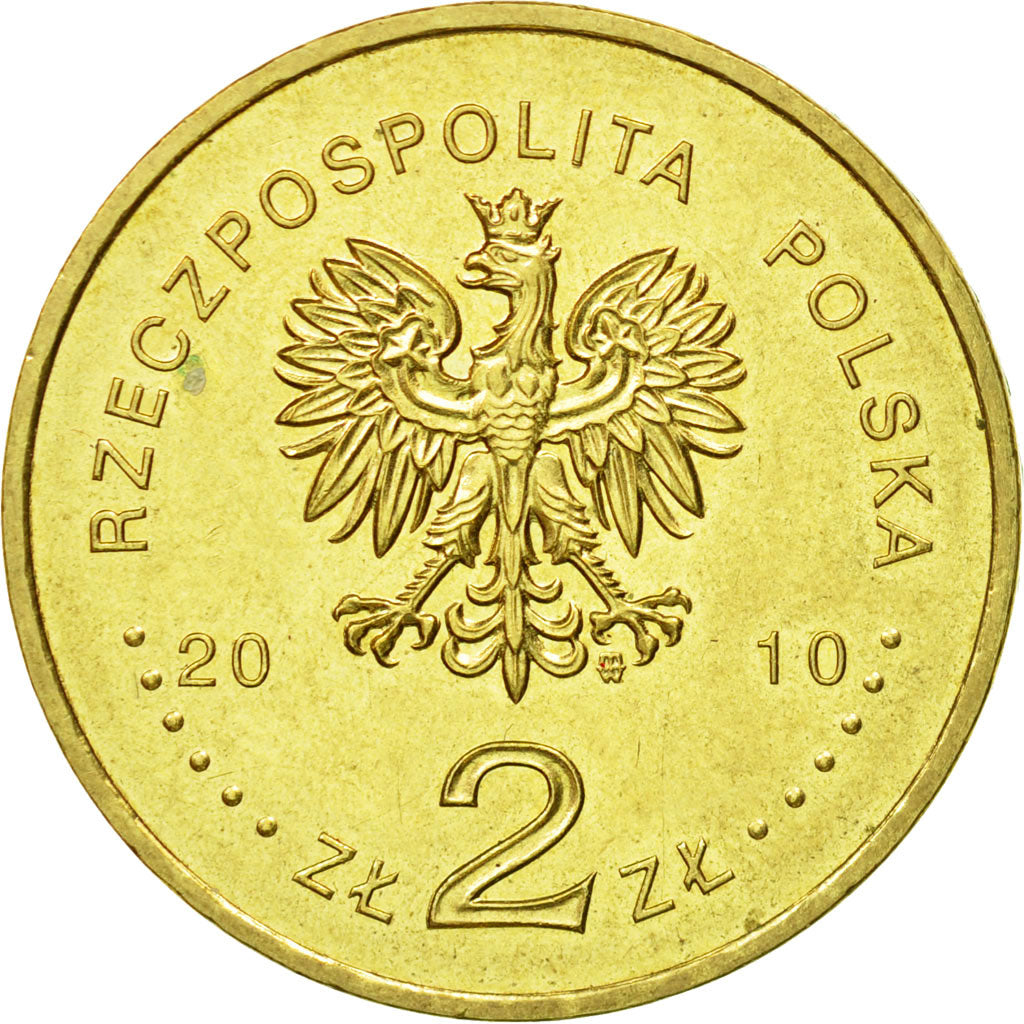 Coin, Poland, 2 Zlote, 2010, Warsaw, MS(60-62), Brass, KM:721