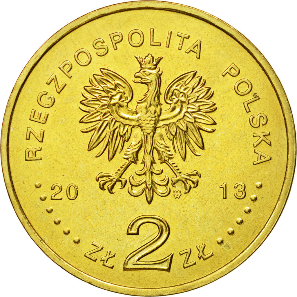 Coin, Poland, 2 Zlotych, 2013, Warsaw, MS(63), Brass, KM:854