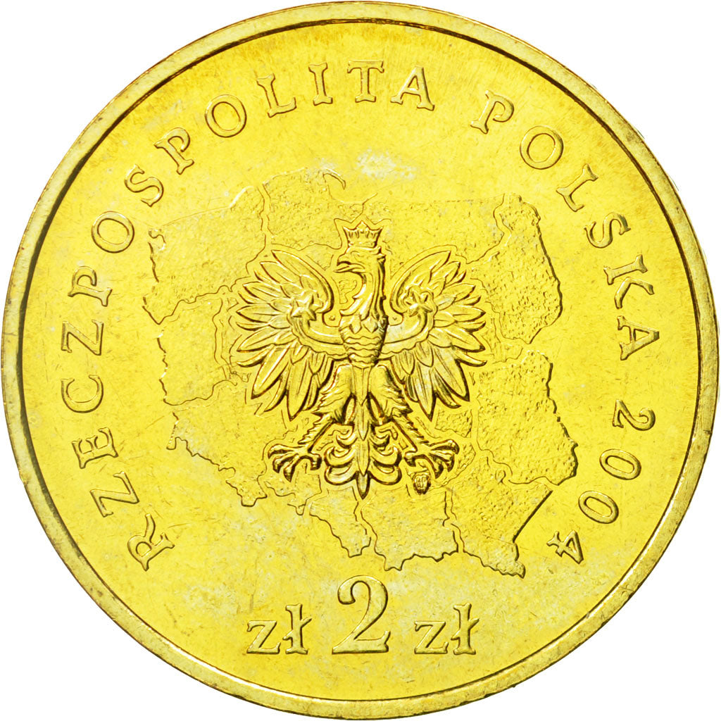 Coin, Poland, 2 Zlote, 2004, Warsaw, MS(63), Brass, KM:484