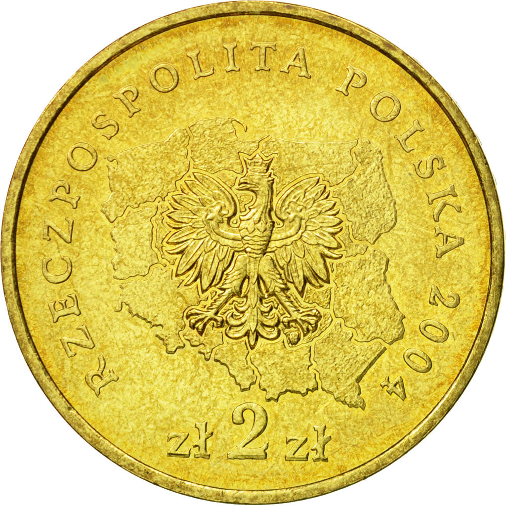 Coin, Poland, 2 Zlote, 2004, Warsaw, MS(60-62), Brass, KM:485