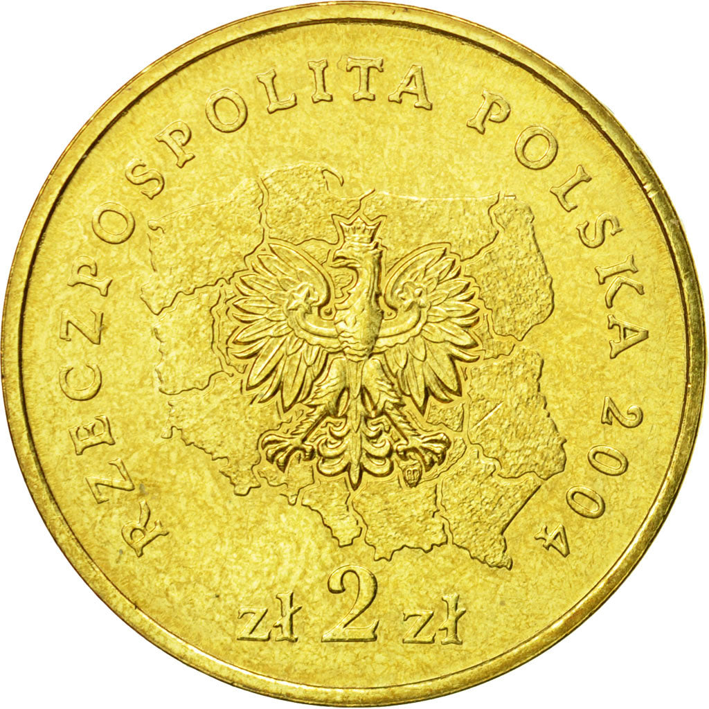 Coin, Poland, 2 Zlote, 2004, Warsaw, MS(63), Brass, KM:486