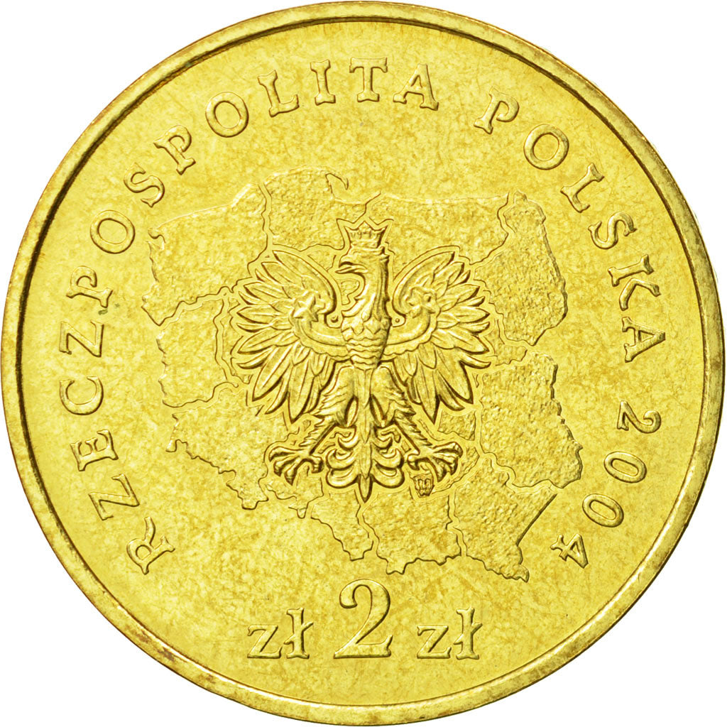 Coin, Poland, 2 Zlote, 2004, Warsaw, MS(63), Brass, KM:487