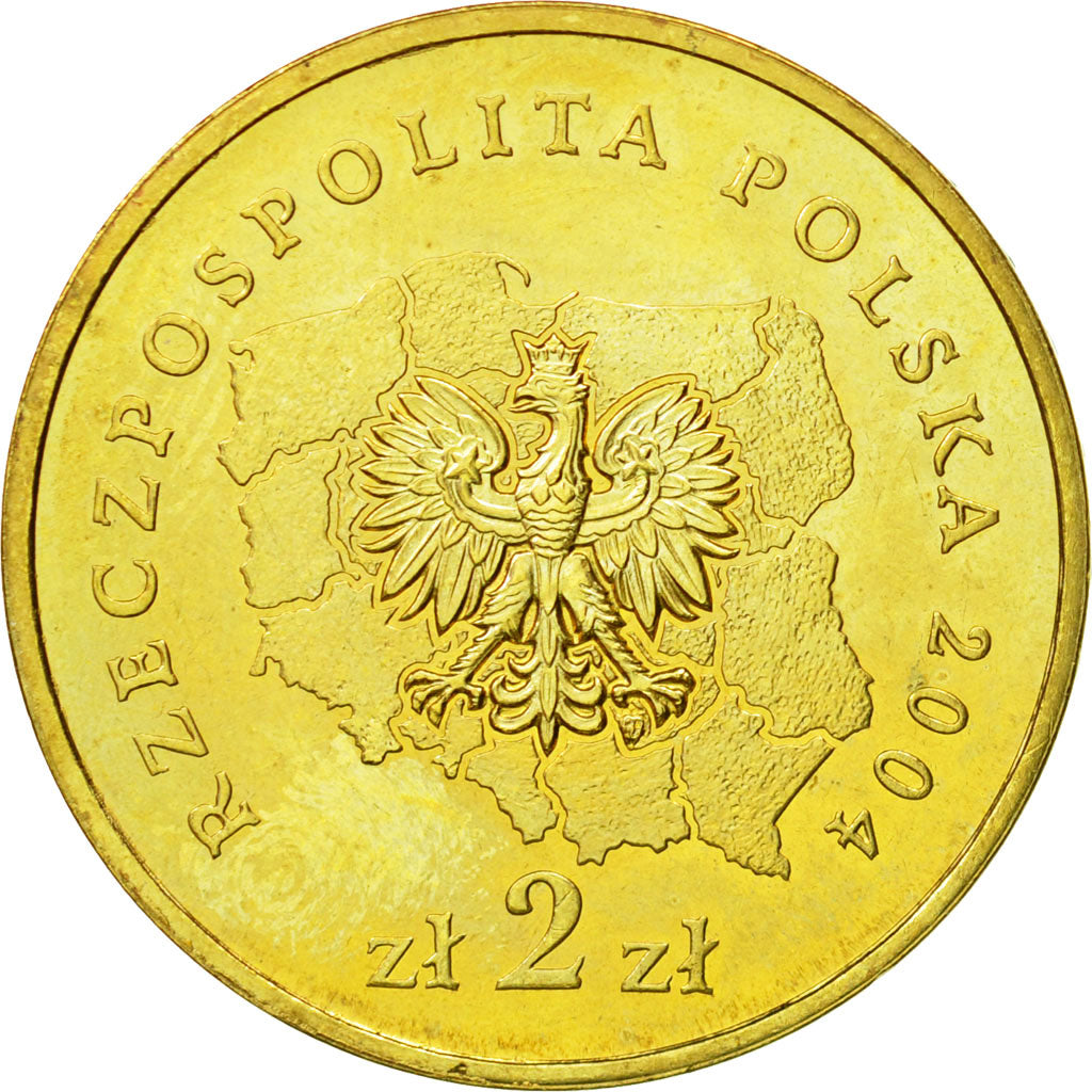 Coin, Poland, 2 Zlote, 2004, Warsaw, MS(63), Brass, KM:488