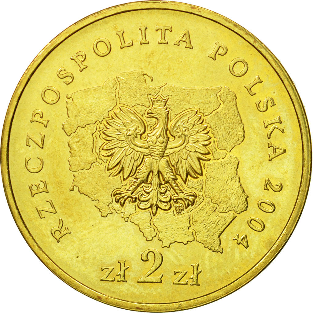 Coin, Poland, 2 Zlote, 2004, Warsaw, MS(63), Brass, KM:489