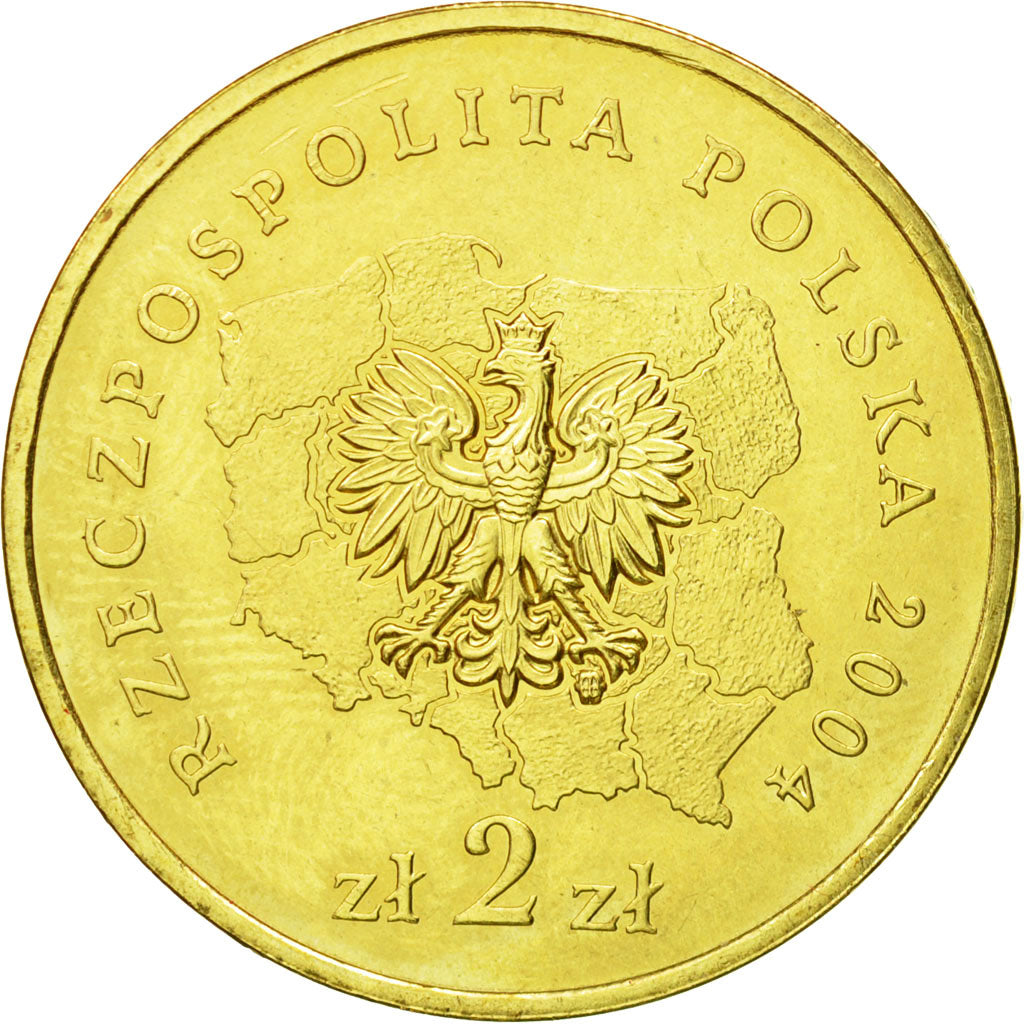 Coin, Poland, 2 Zlote, 2004, Warsaw, MS(63), Brass, KM:490